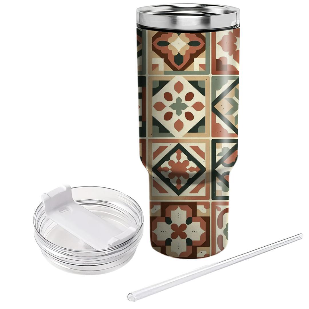 Artisan Tile Pattern  Personalized Tumblers