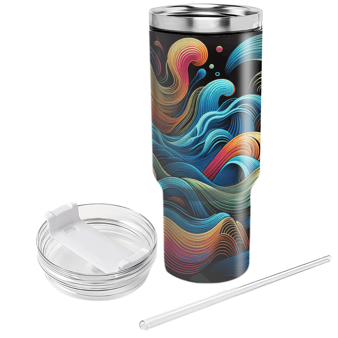 Electric Energy Waves Tumblers With Lids