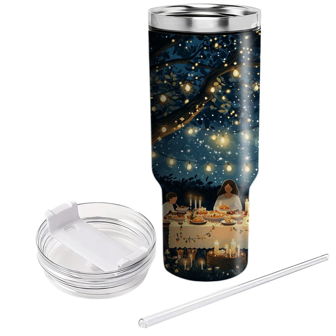 Sunset Reflections: A Family Dinner Under The Stars Unique Tumblers