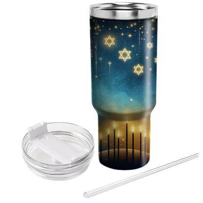 Ritual Of Lights - Hanukkah Glow  Tumblers With Lids