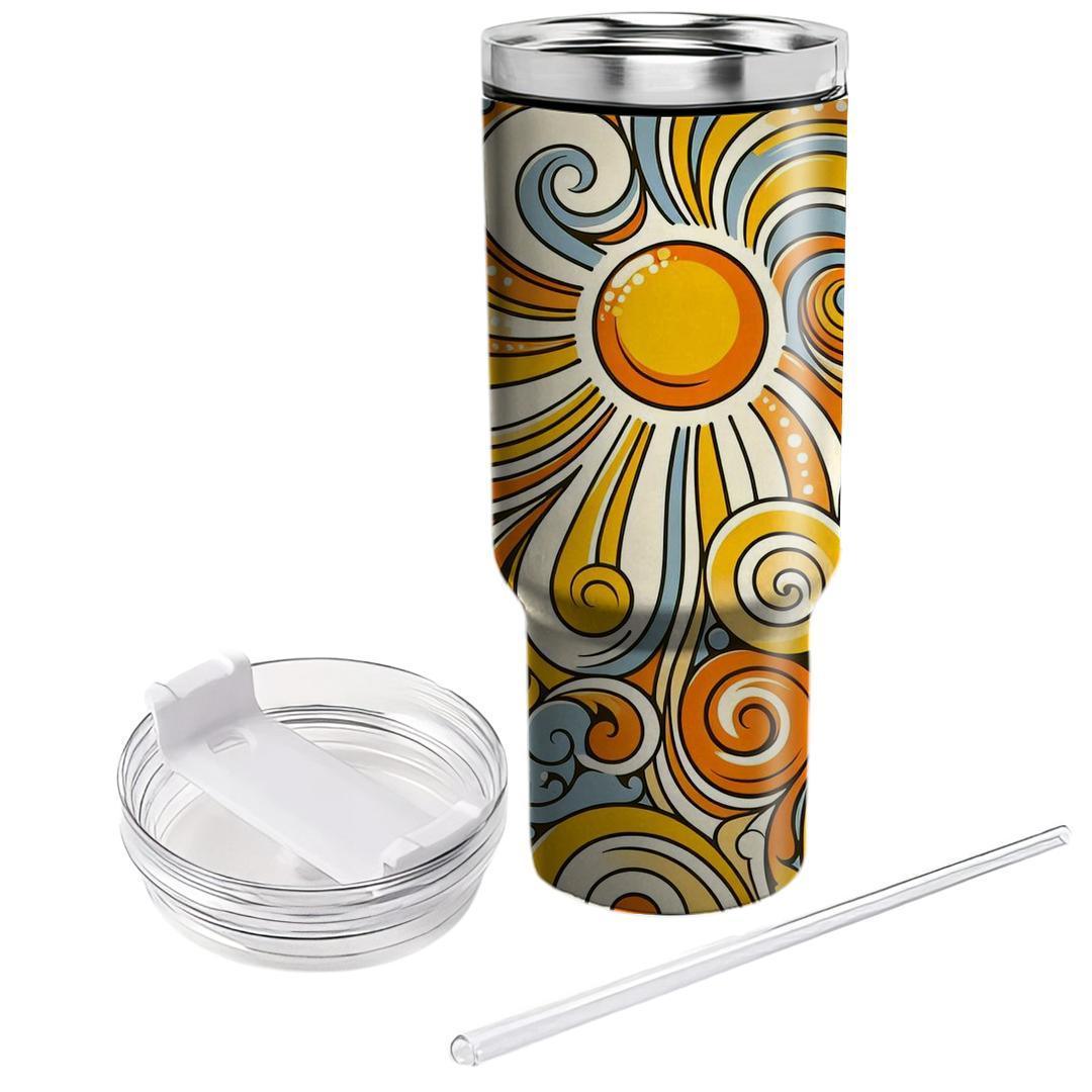 Charming Sunshine Swirls  Travel Tumblers