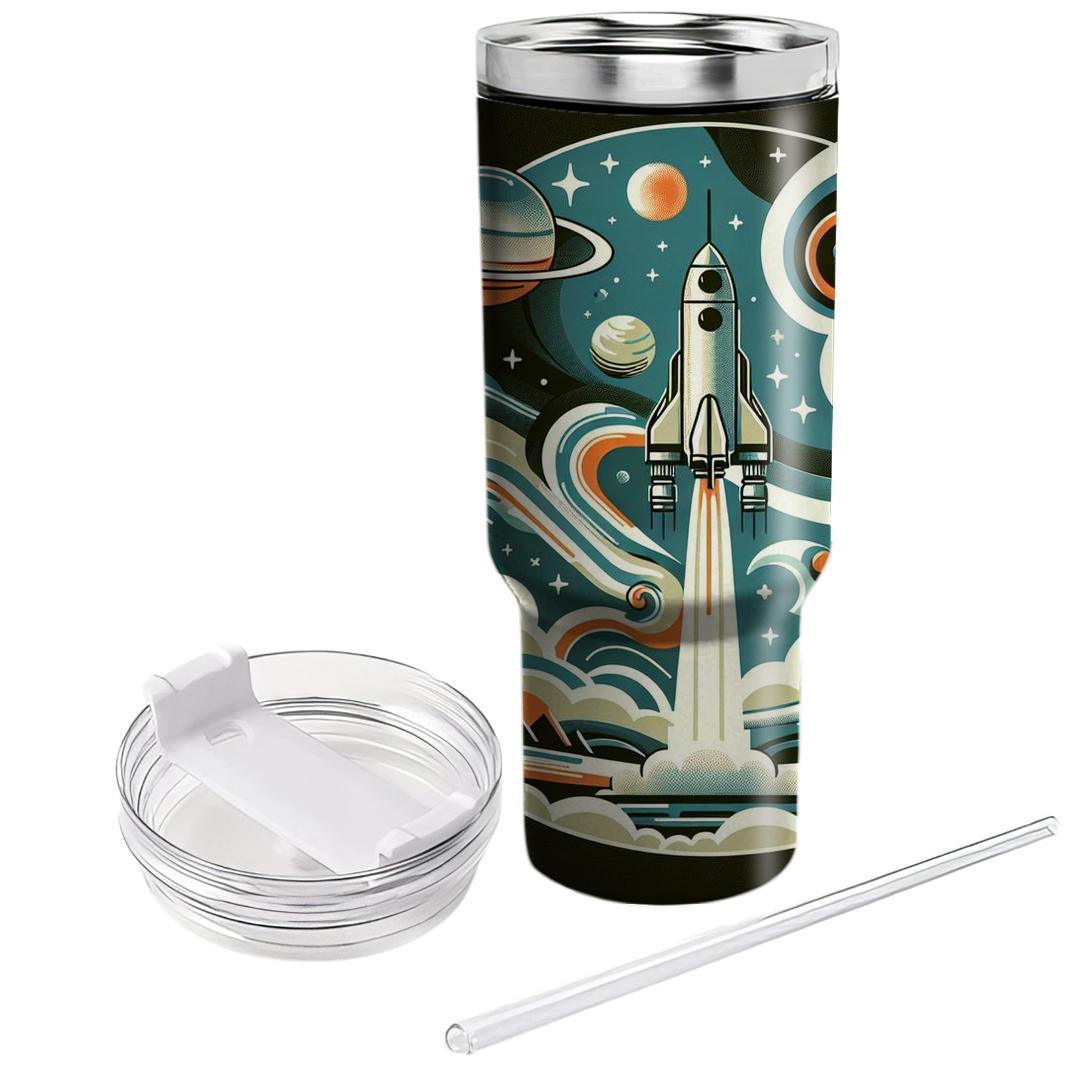 Retro Rocket  Tumbler Cups
