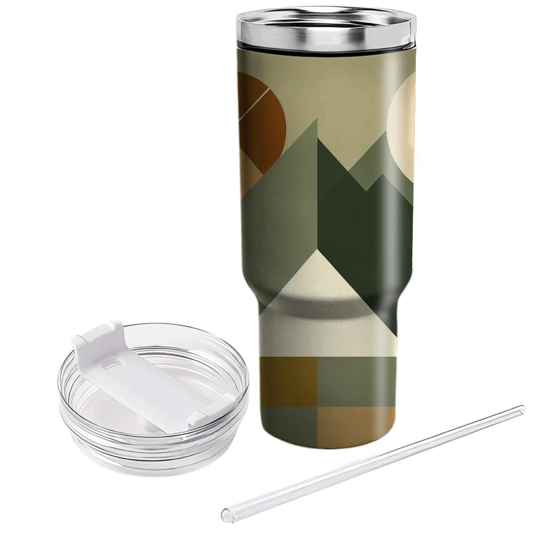 Earth Tones Geometric Harmony  Tumbler Cups