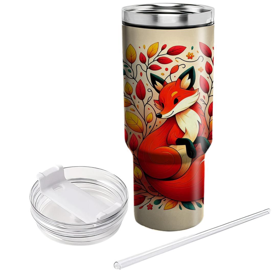 Charming Fox In Fall Leaves  Decorative Tumblers