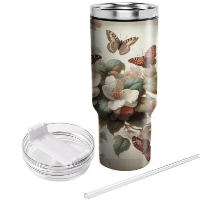 Vintage Butterfly Bloom  Tumblers With Lids