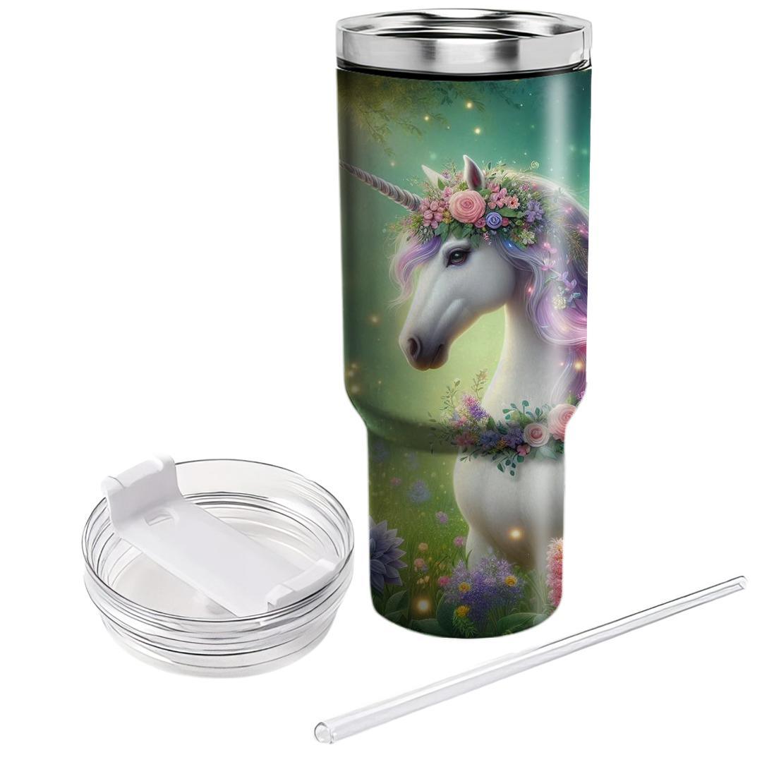 Mythical Unicorn Garden  Personalized Tumblers