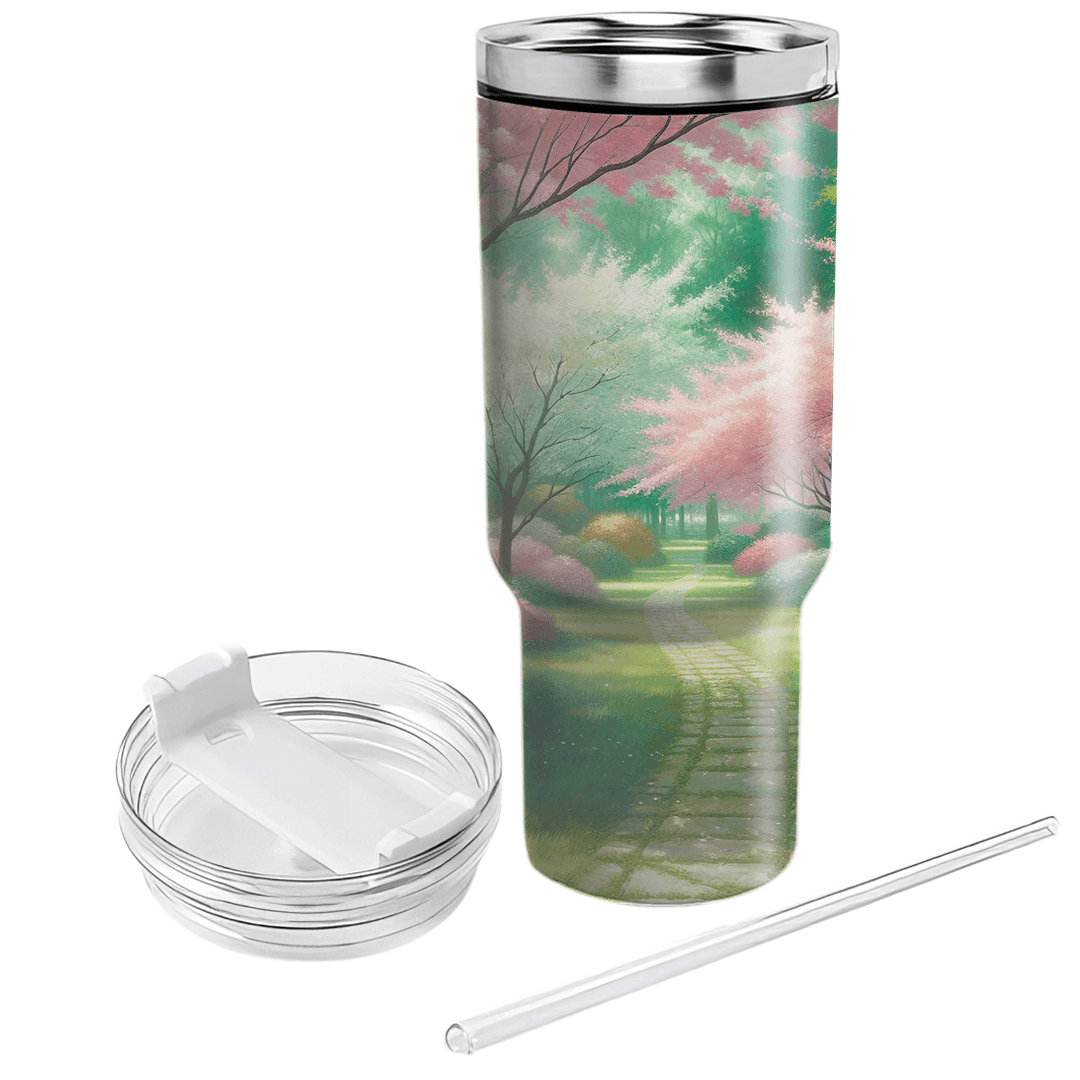 Spring Blossom Pathway  Personalized Tumblers