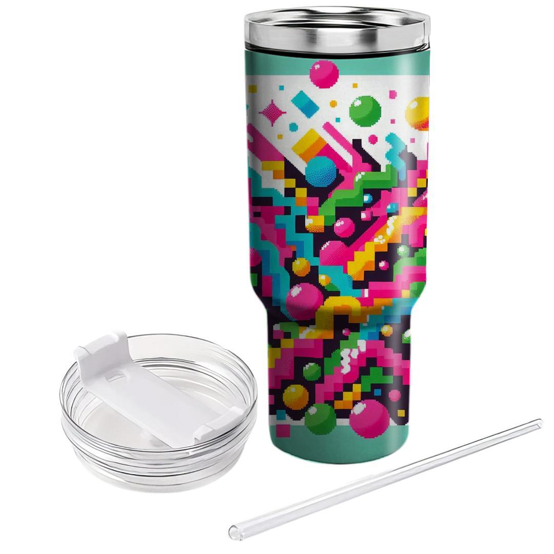 Funky Pixel Patterns  Personalized Tumblers