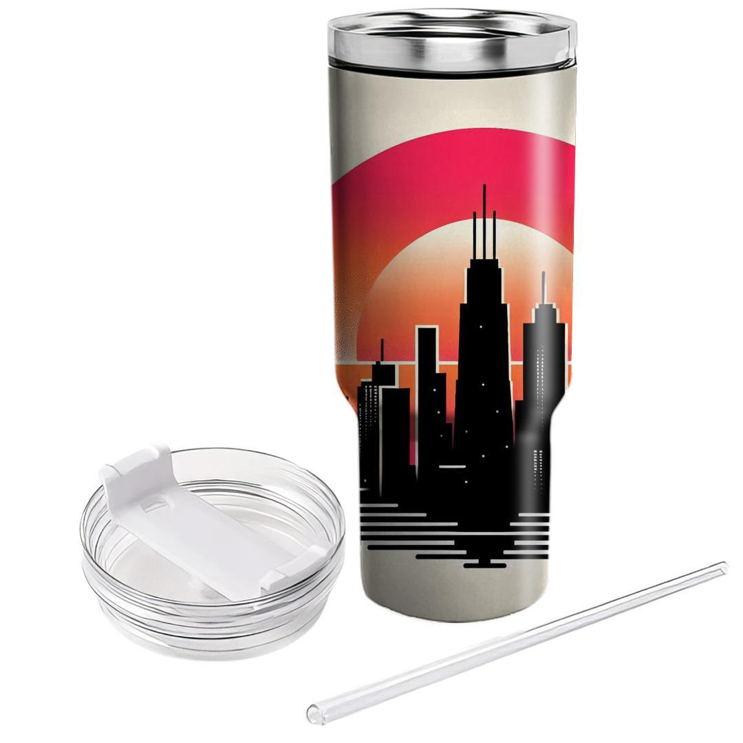 Dramatic Skyline Silhouette  Decorative Tumblers