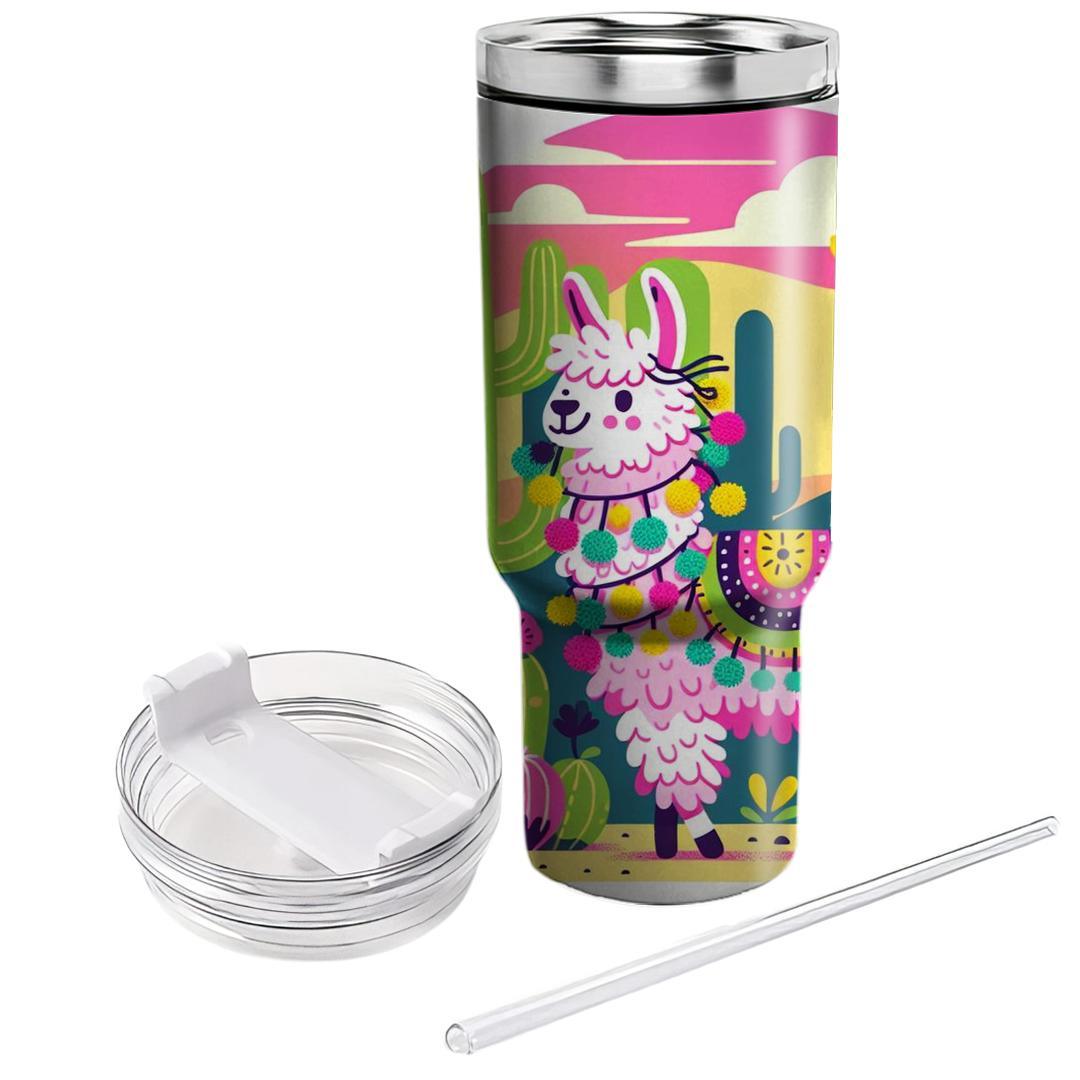 Quirky Llama Fiesta  Travel Tumblers