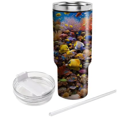 Vibrant Tropical Fish Adventure  Travel Tumblers