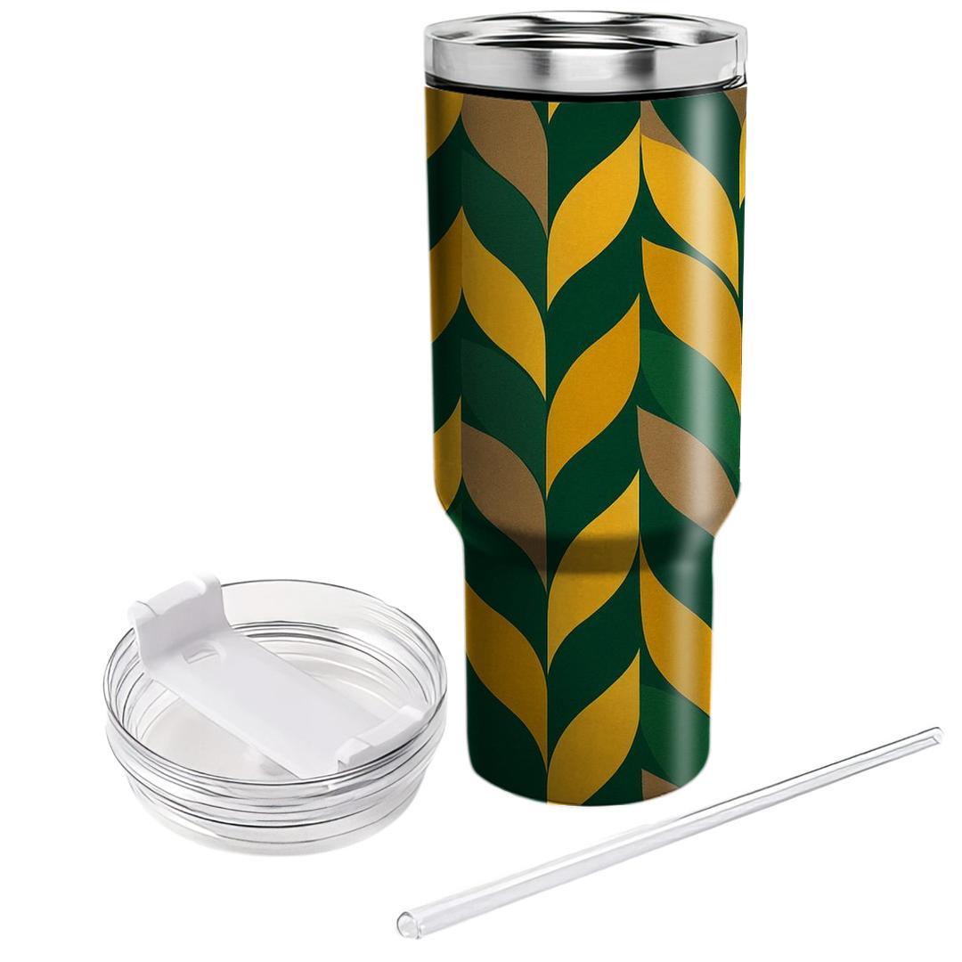 Geometric Leaf Cascade Unique Tumblers