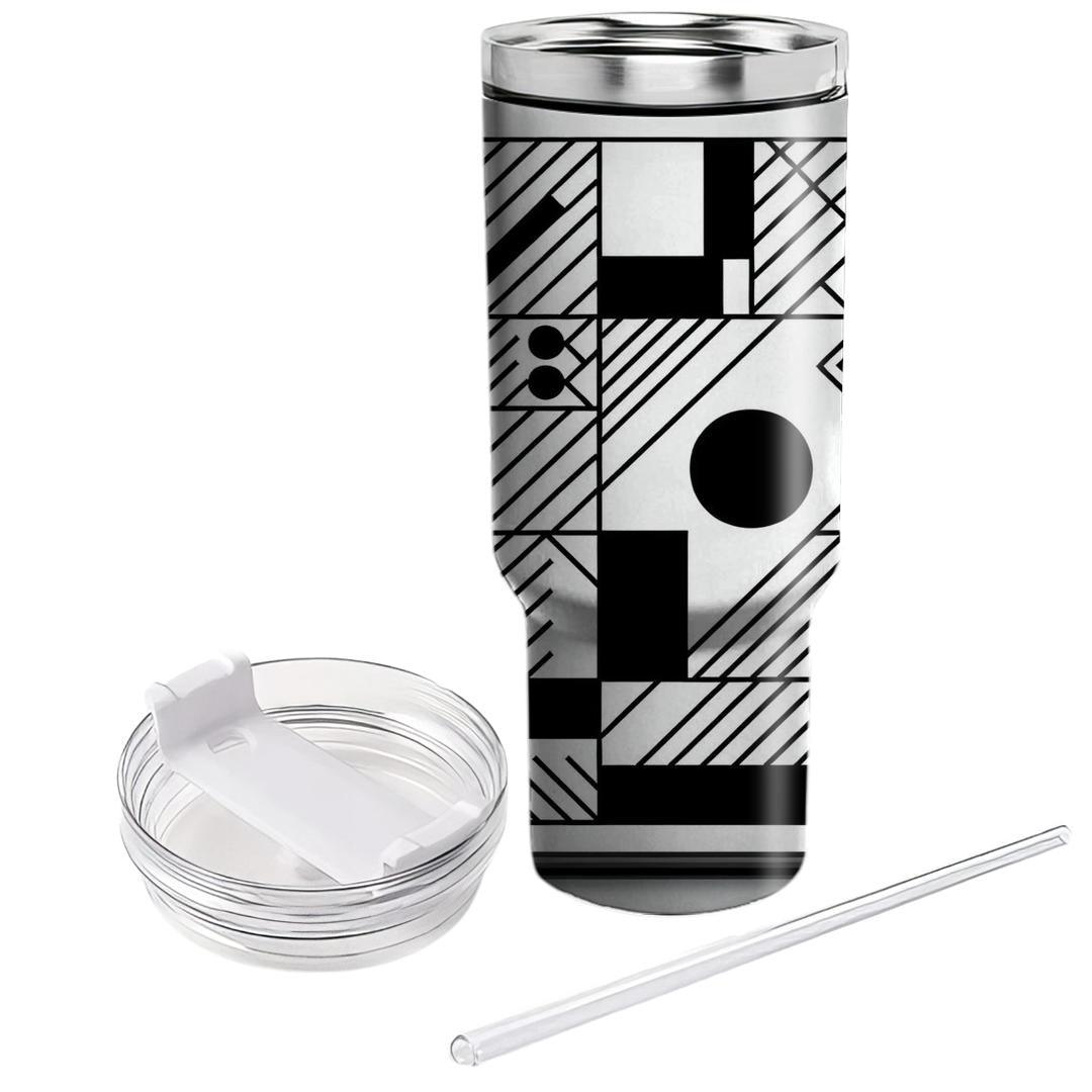 Minimalist Black And White Lines  Custom Tumblers