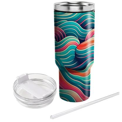 Vibrant Wave Pattern  Personalized Tumblers