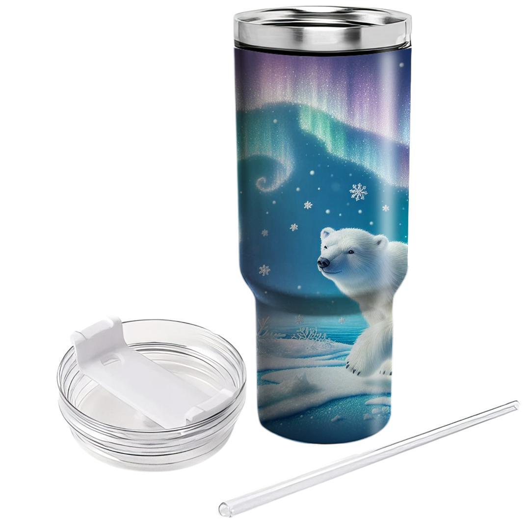 Prancing Polar Bear  Travel Tumblers