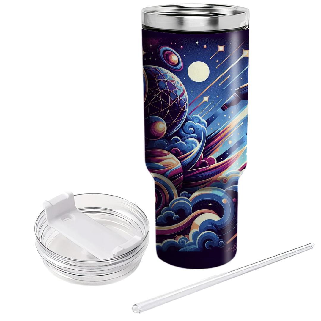 Cosmic Retro Pattern  Personalized Tumblers