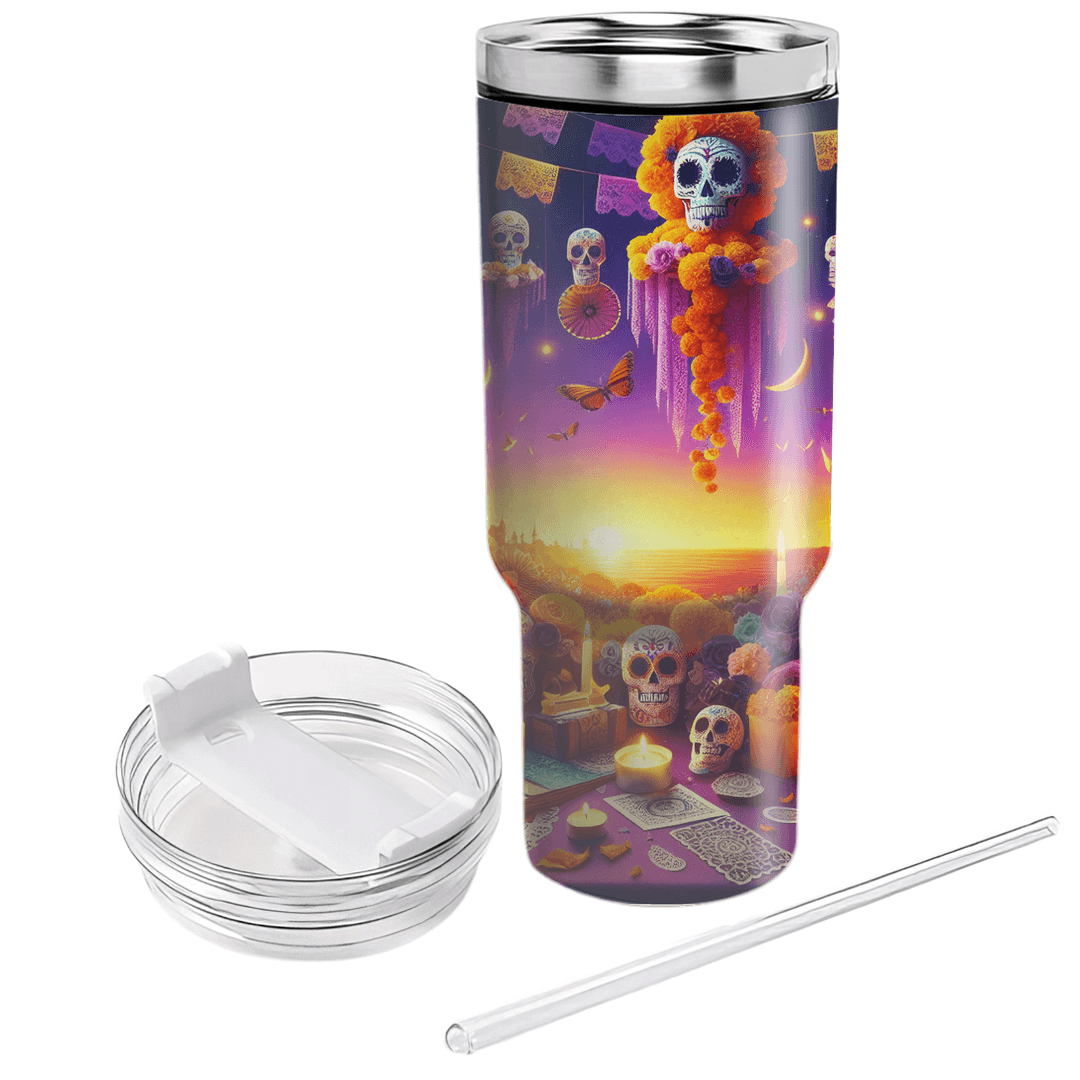 Candlelit Reverie - A Dia De Los Muertos Dreamscape Custom Tumblers