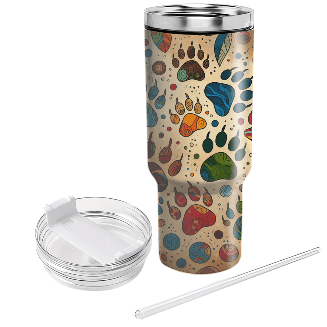 Funky Bear Paw Prints  Tumbler Cups