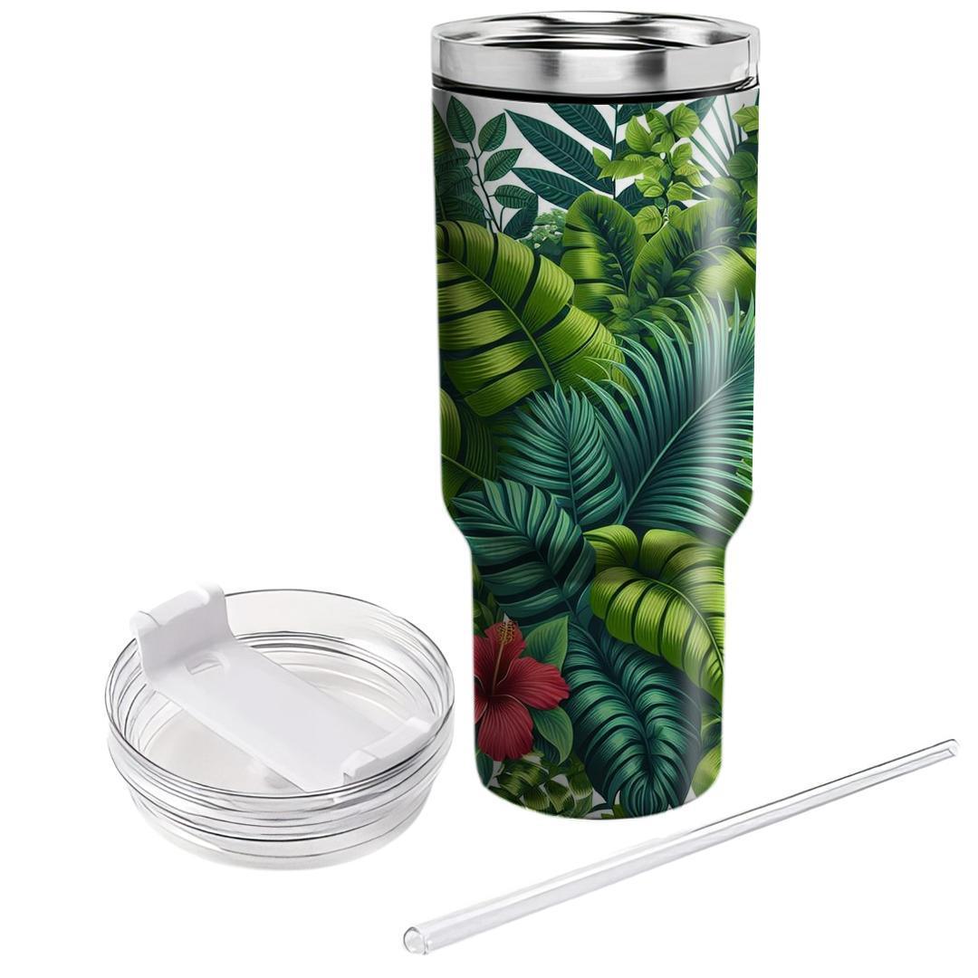 Vibrant Leafy Paradise  Travel Tumblers