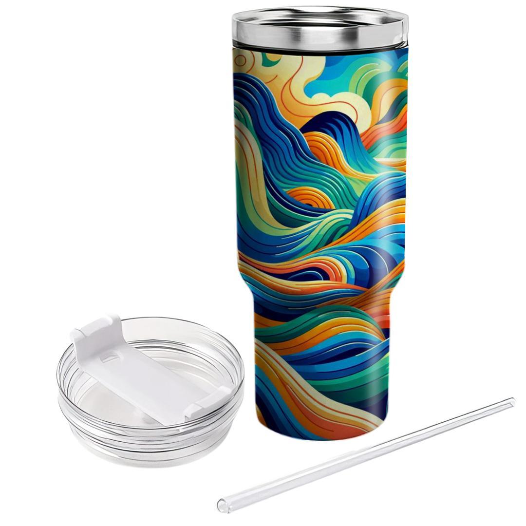 Trippy Waves  Tumblers With Lids