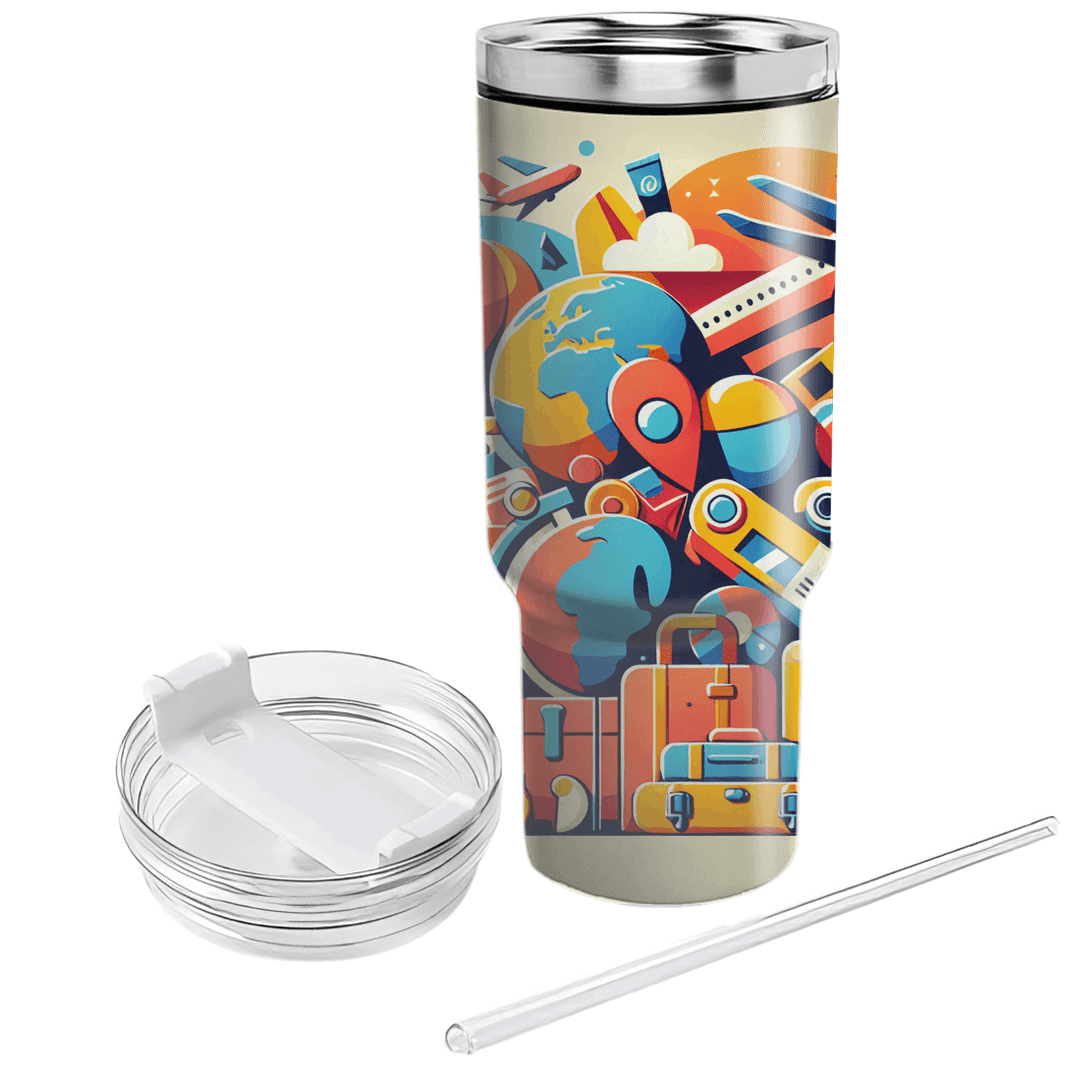 Retro Travel  Tumbler Cups