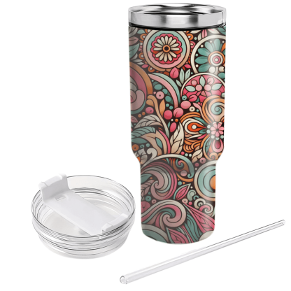 Retro Floral Paradise  Travel Tumblers