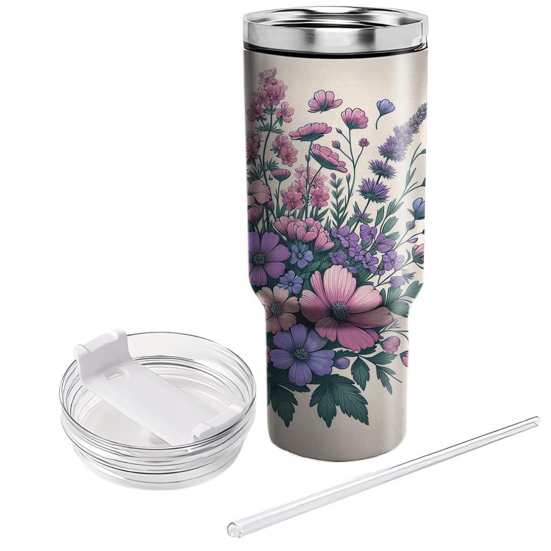 Dreamy Floral Garden  Tumblers With Lids