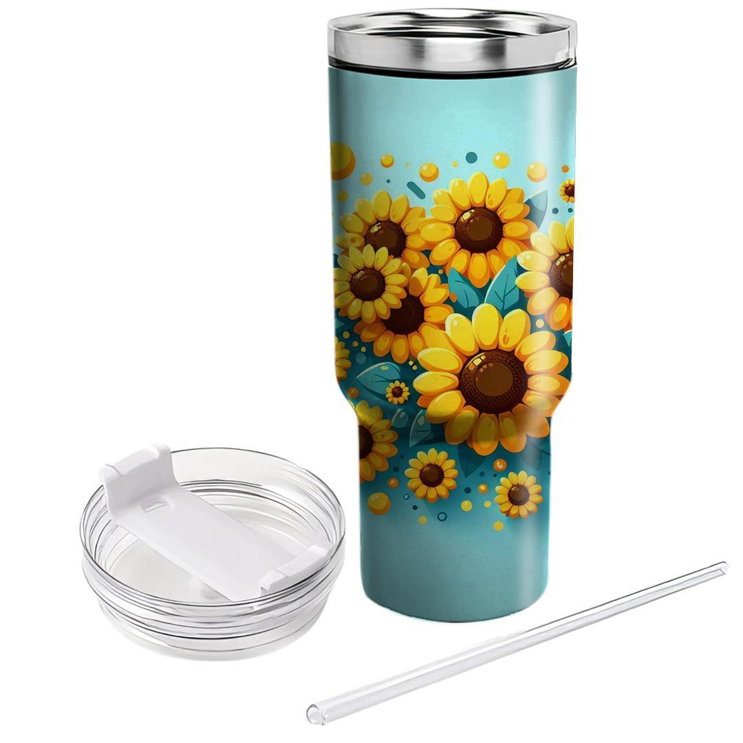 Charming Sunflower Burst  Insulated Tumblers
