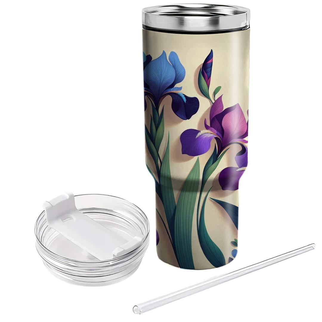 Majestic Iris Bloom  Unique Tumblers