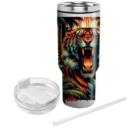 Vibrant Tiger Roar  Tumblers With Lids