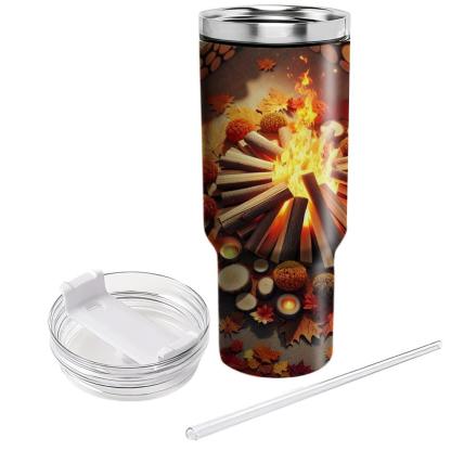 Autumn Firewood Charm  Travel Tumblers