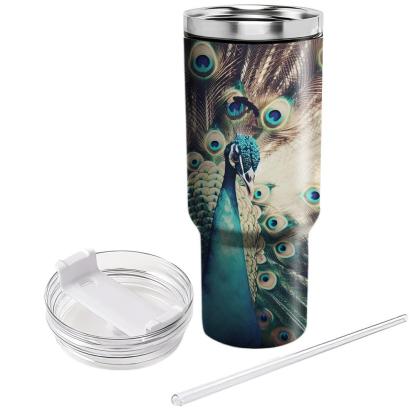 Radiant Peacock Majesty  Travel Tumblers