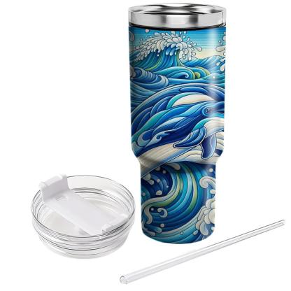 Funky Dolphin Dance  Travel Tumblers