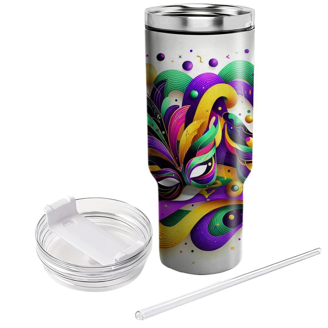 Colorful Masks Of Mardi Gras - Festival Spirit  Personalized Tumblers