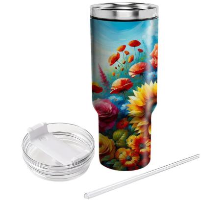 Vibrant Summer Blossoms  Travel Tumblers