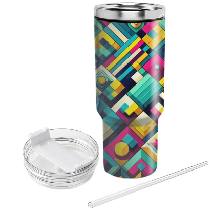 Funky Mosaic Tiles Travel Tumblers