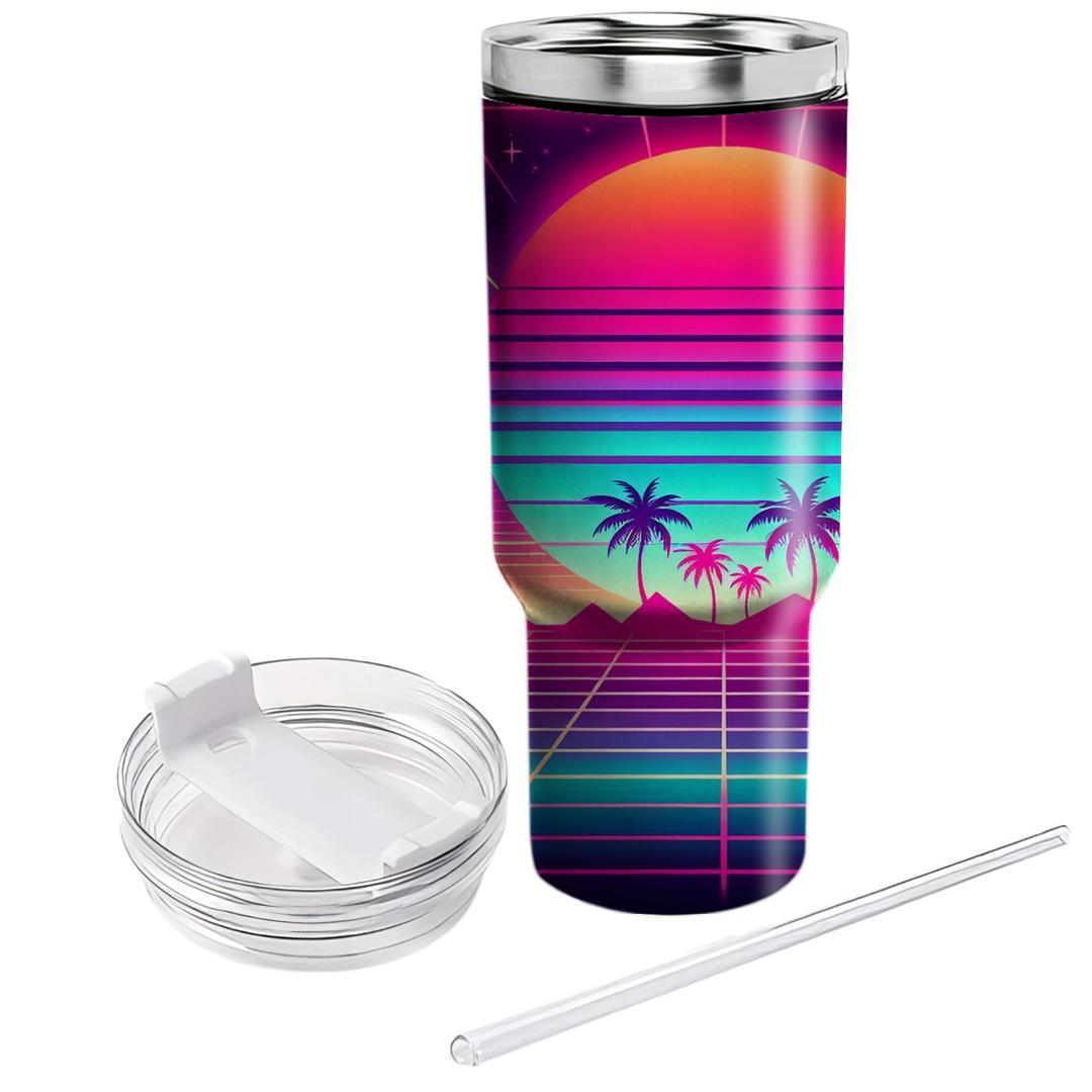 Electric Vibes Synthwave  Unique Tumblers