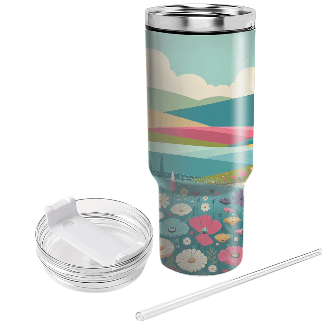 Peaceful Floral Landscape Decorative Tumblers