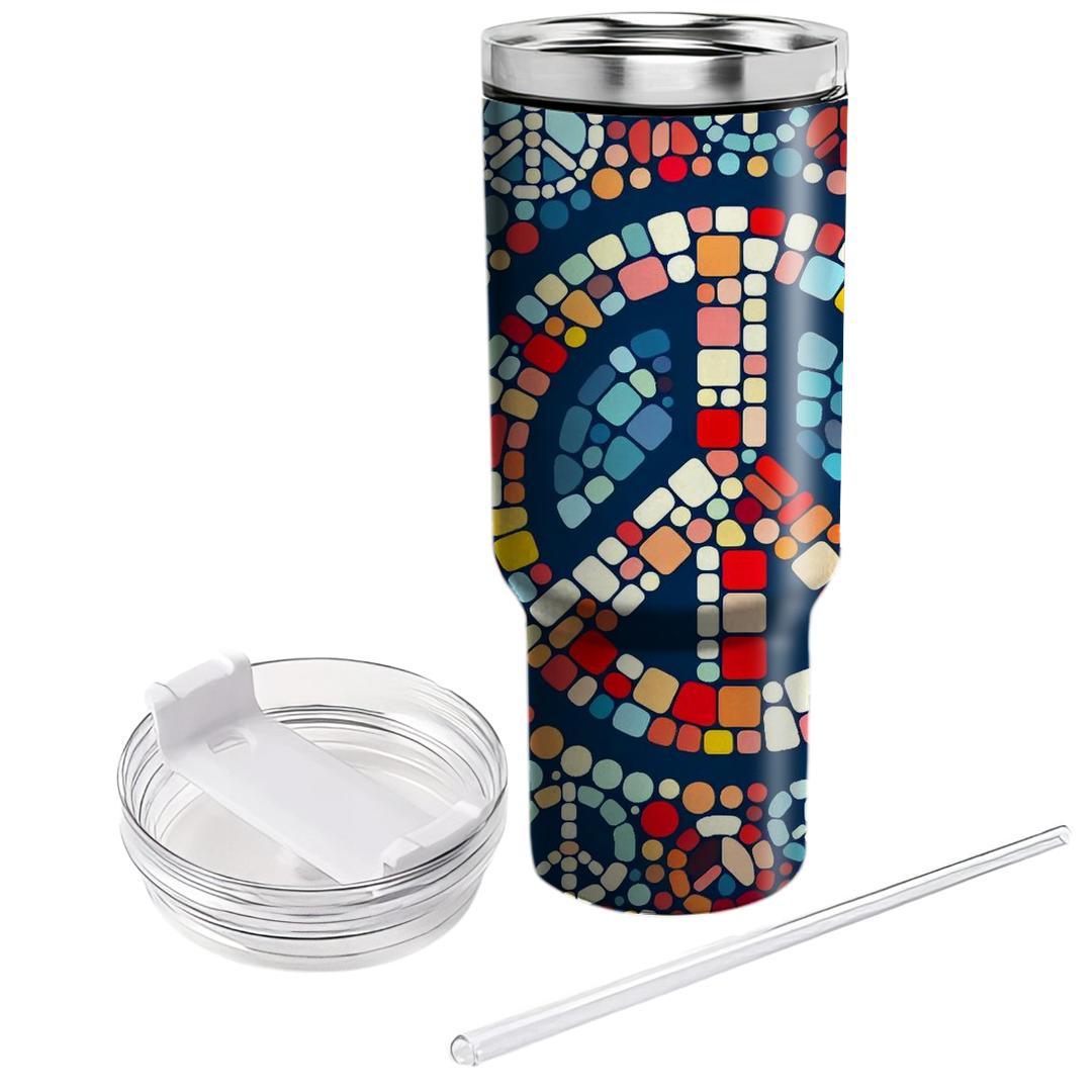 Peace Sign Mosaic  Travel Tumblers
