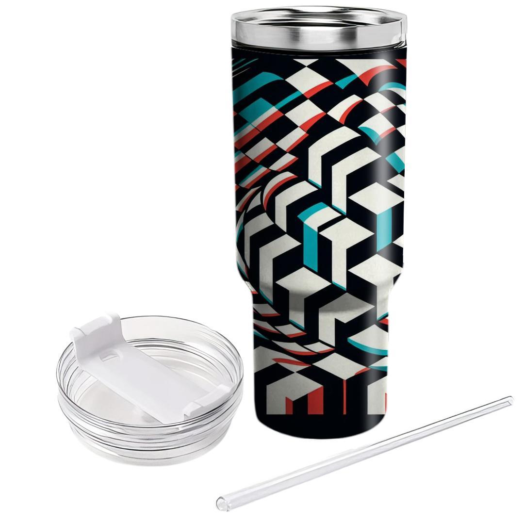 Retro Checkerboard Illusion  Tumblers For Gifts