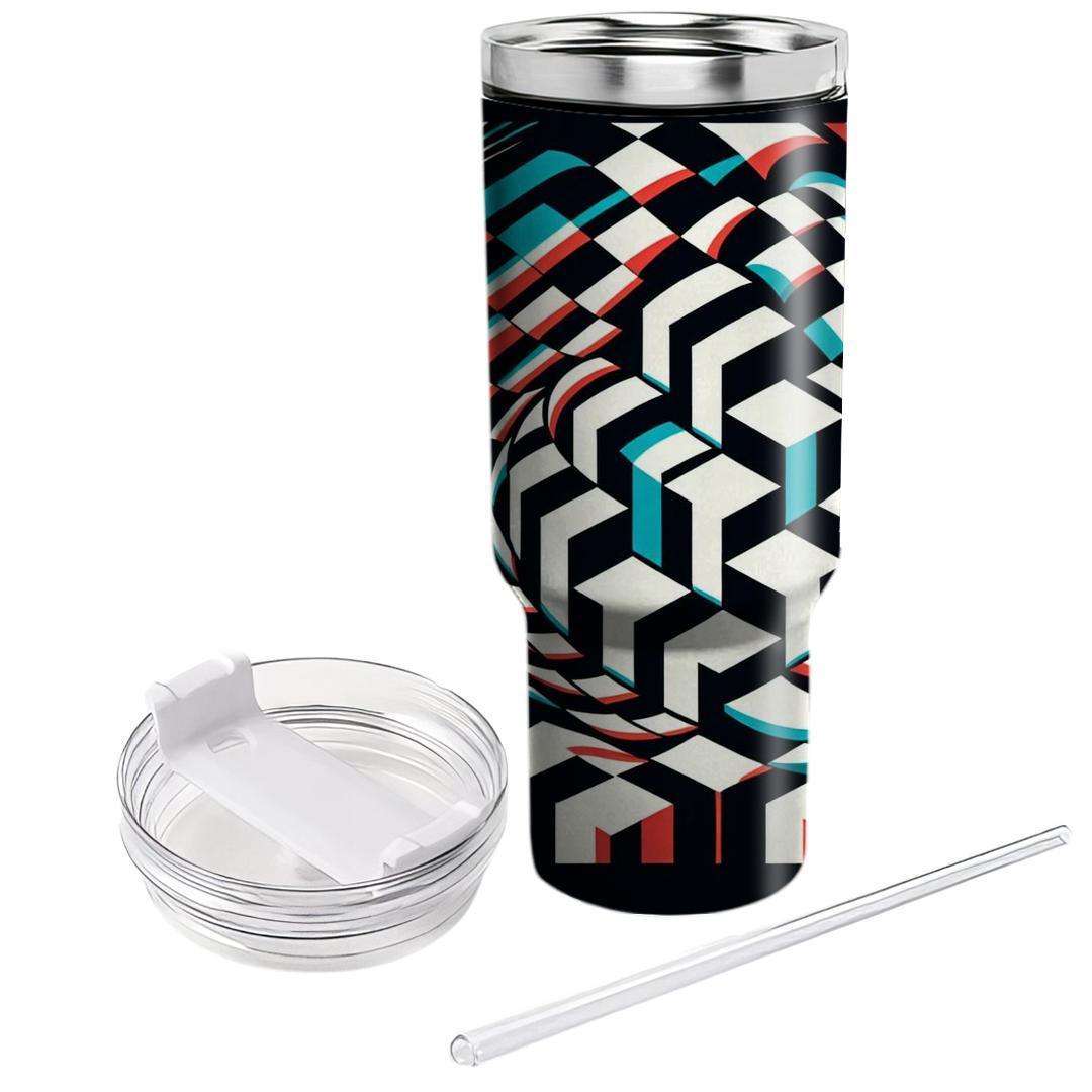 Retro Checkerboard Illusion  Tumblers For Gifts