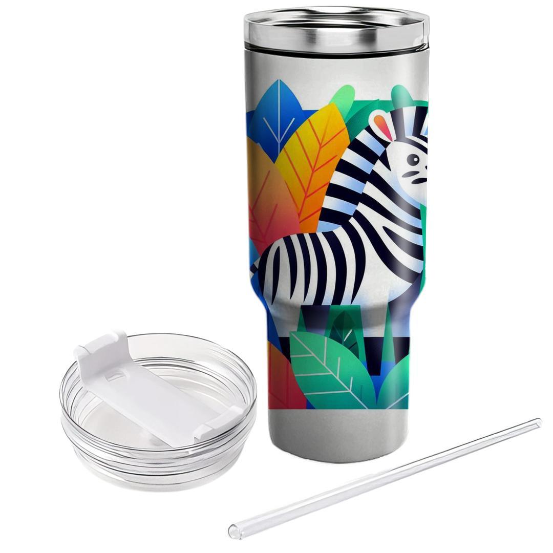 Rainbow Zebra Stripes  Personalized Tumblers