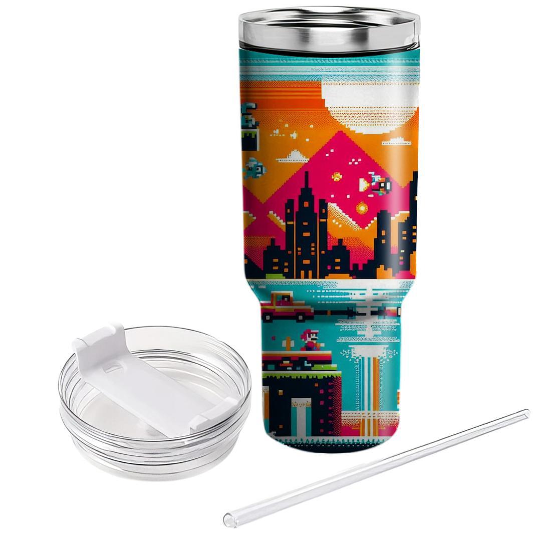 Pixel Pop Adventure  Personalized Tumblers