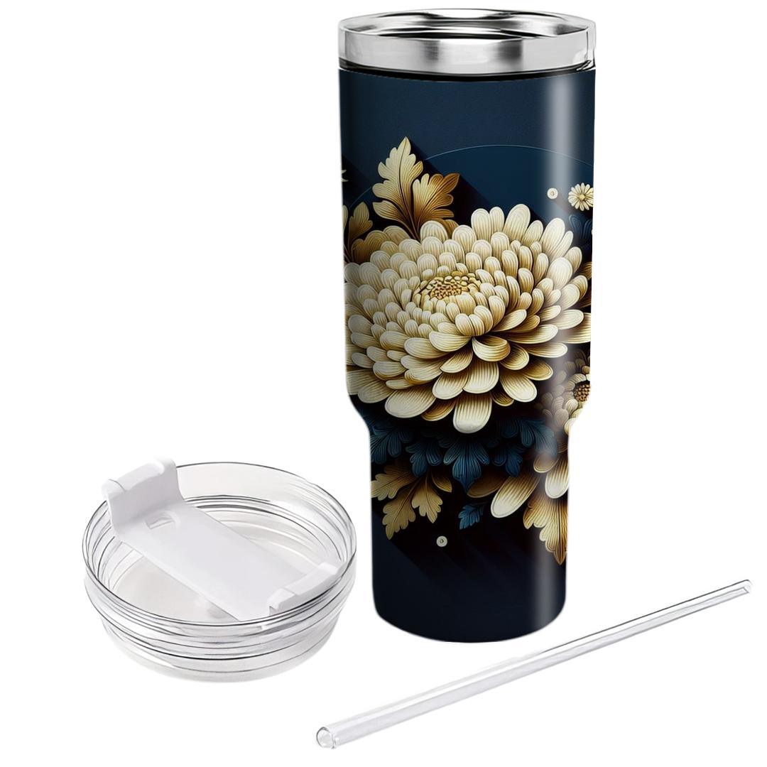 Golden Chrysanthemum Glow  Tumblers For Gifts