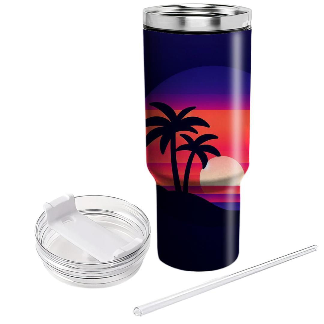 Funky Sunset Gradient  Travel Tumblers