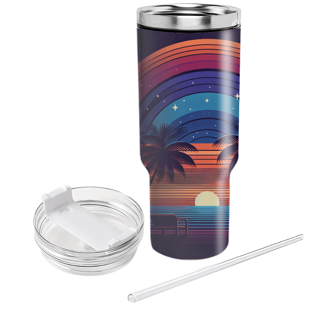 Eclectic Sunset Silhouette  Personalized Tumblers