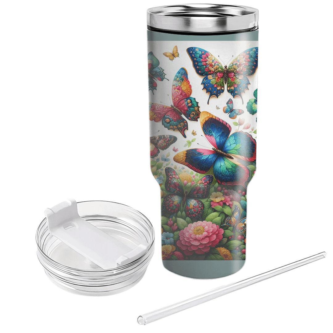 Colorful Butterfly Garden  Tumbler Cups