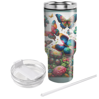 Colorful Butterfly Garden  Tumbler Cups