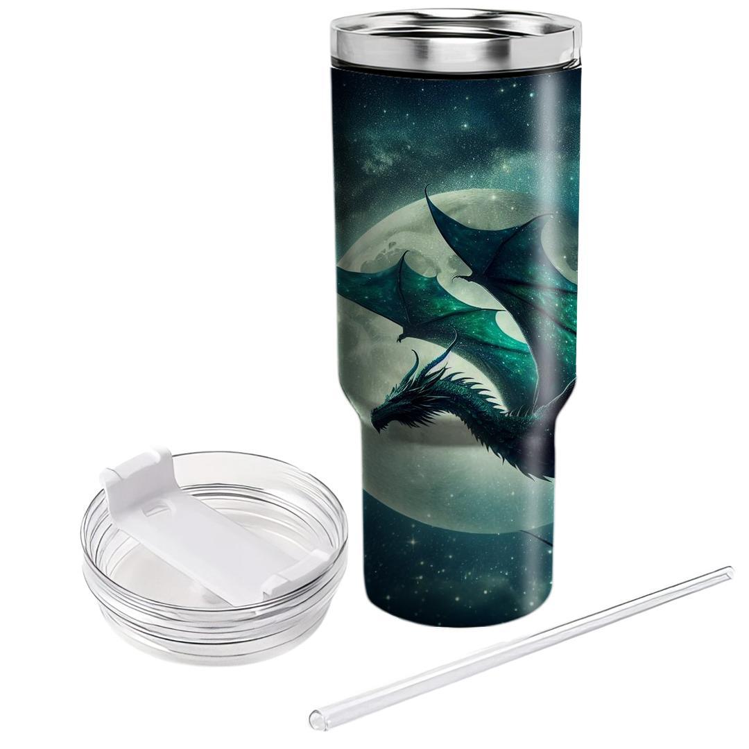 Mystical Dragon Night Sky  Travel Tumblers