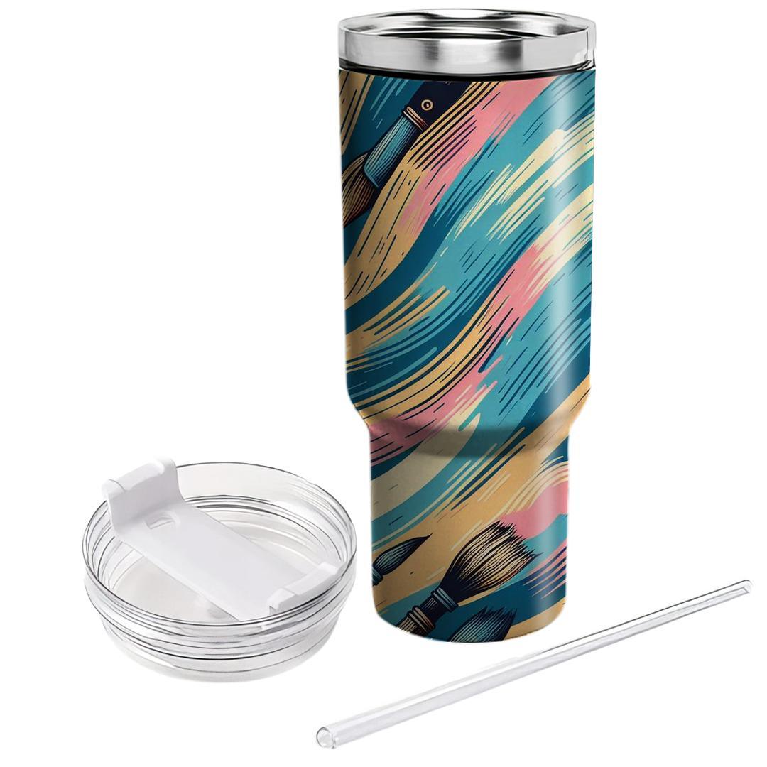 Artful Paintbrush Stripes  Custom Tumblers
